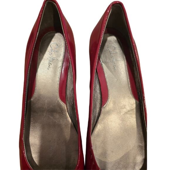 Cole Haan Morgan Peep Toe Wedges in Red Patent – EUC Size 7.5 - Picture 4 of 5